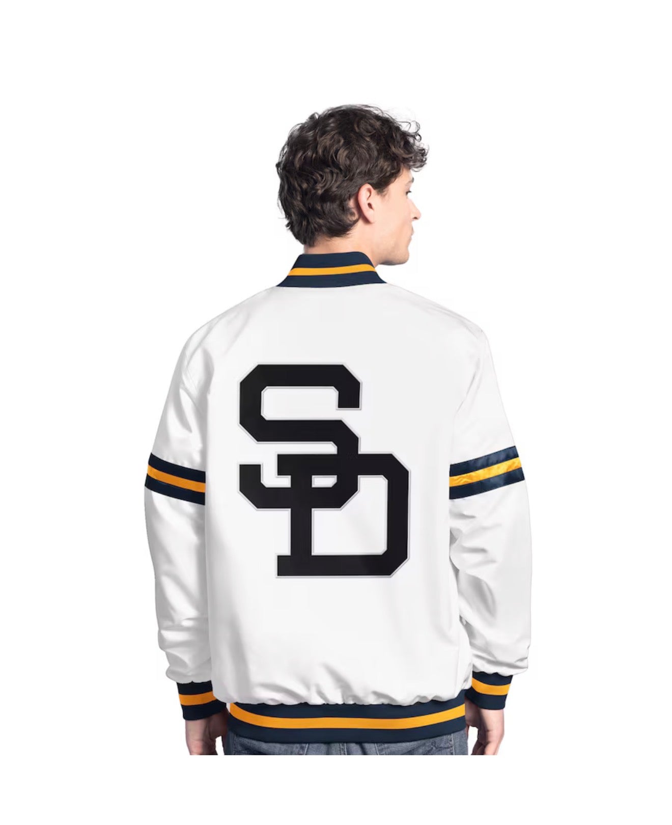 Men's White San Diego Padres Cooperstown Scout Full-Snap Varsity Jacket