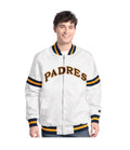 Men's White San Diego Padres Cooperstown Scout Full-Snap Varsity Jacket