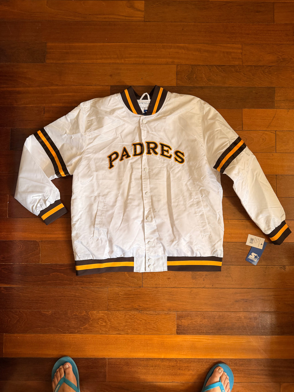 Men's White San Diego Padres Cooperstown Scout Full-Snap Varsity Jacket