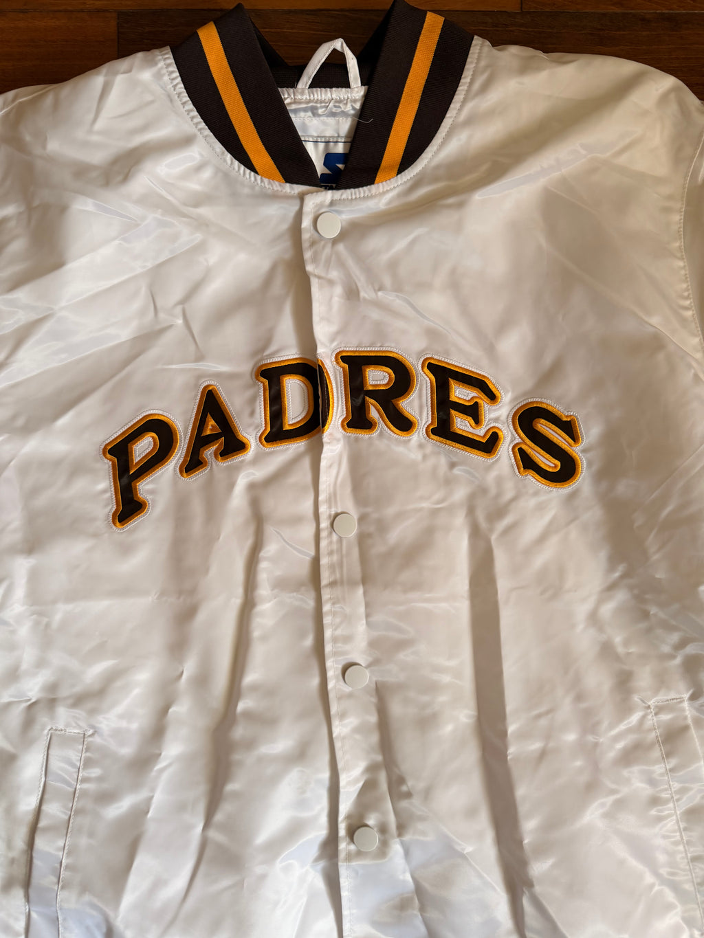 Men's White San Diego Padres Cooperstown Scout Full-Snap Varsity Jacket