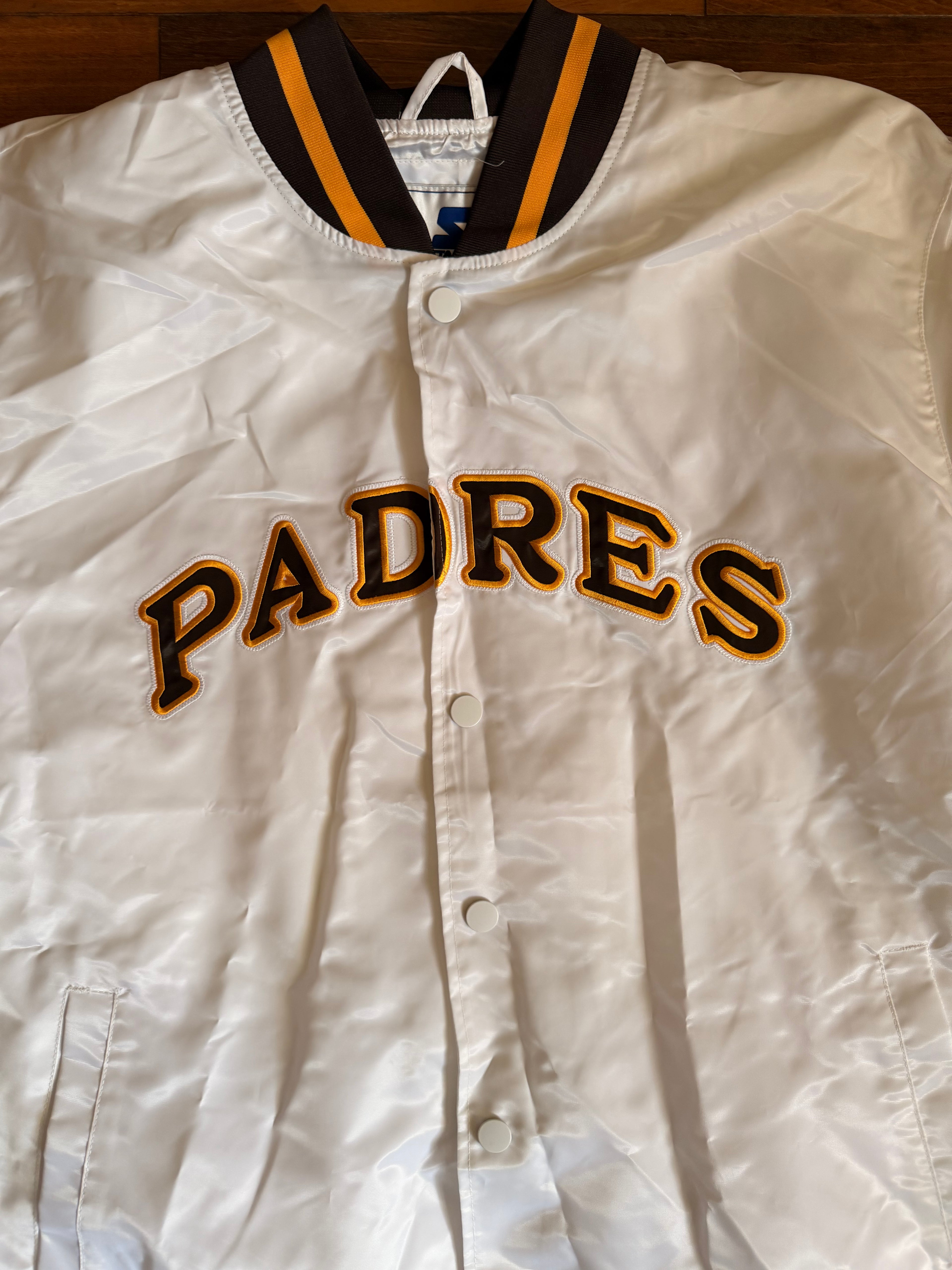 Men's White San Diego Padres Cooperstown Scout Full-Snap Varsity Jacket