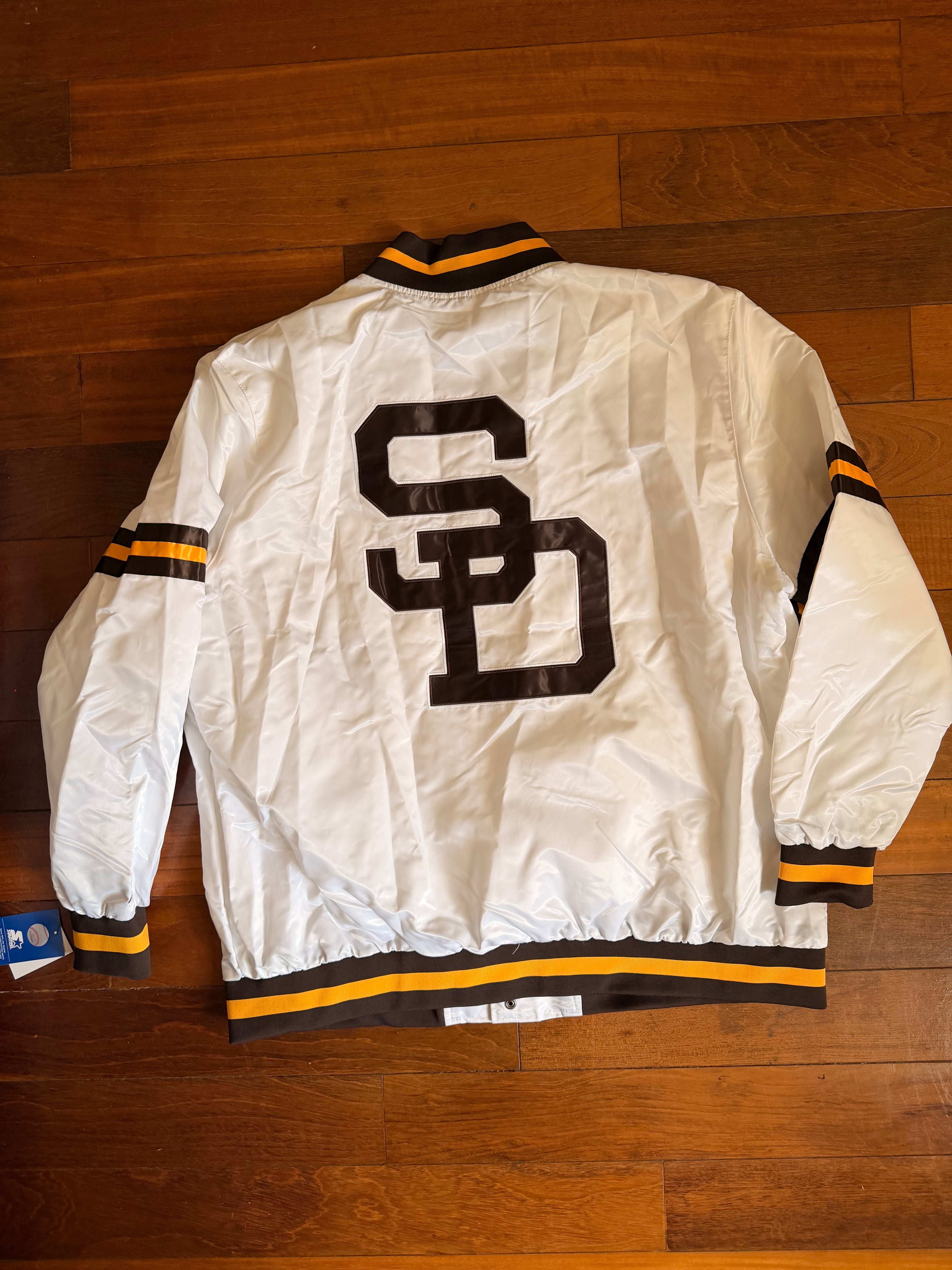 Men's White San Diego Padres Cooperstown Scout Full-Snap Varsity Jacket