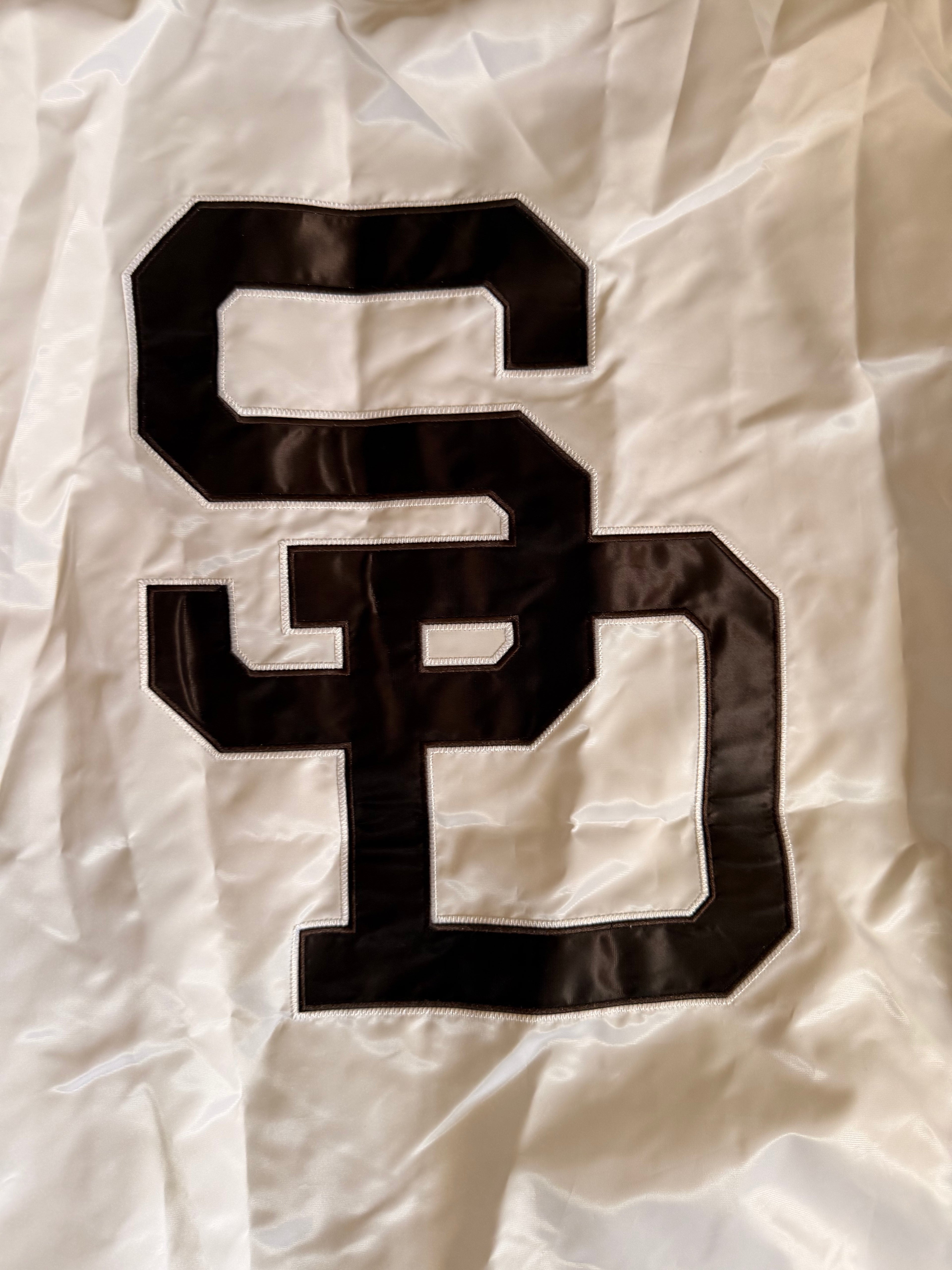 Men's White San Diego Padres Cooperstown Scout Full-Snap Varsity Jacket