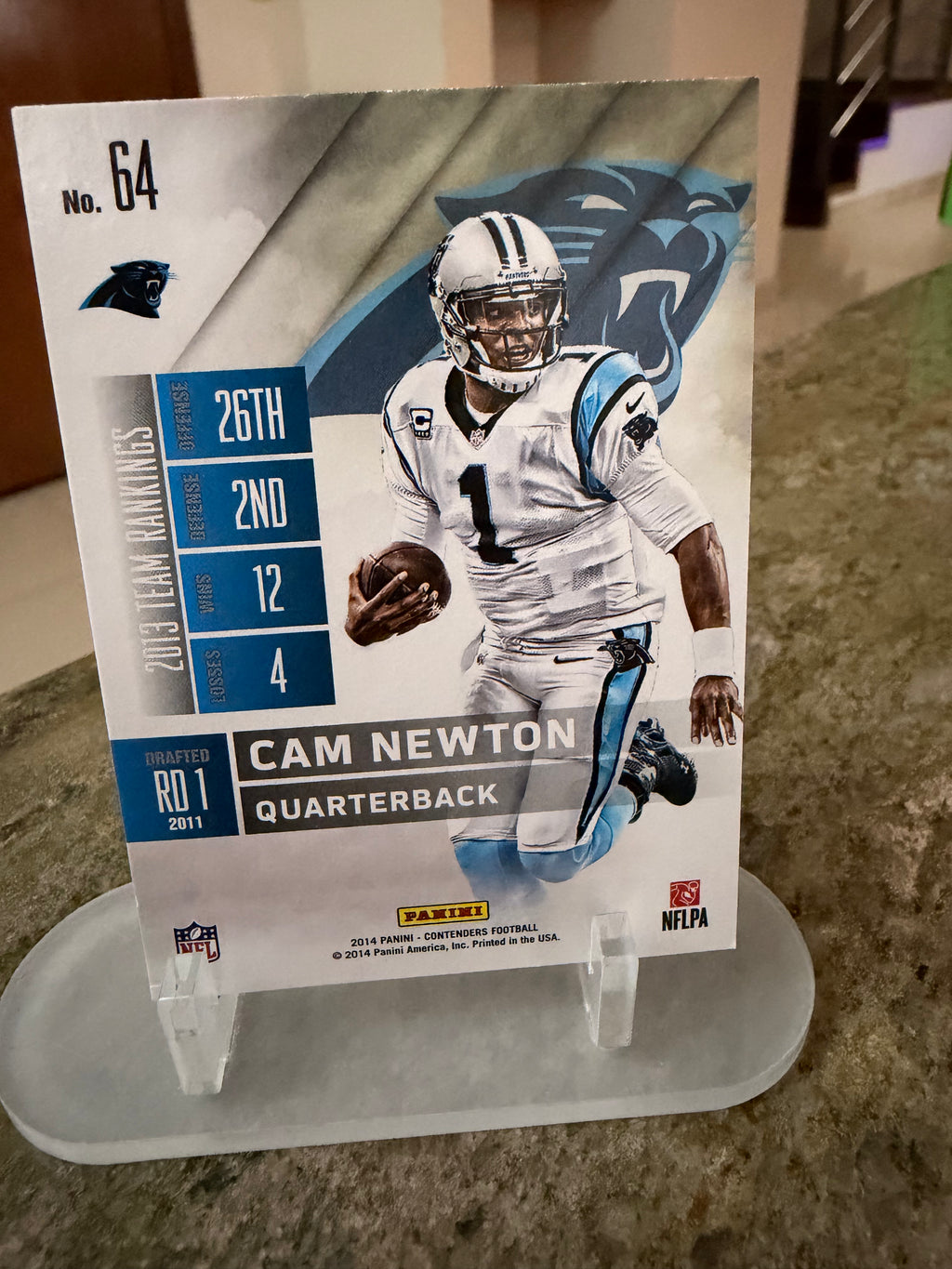 Cam Newton Panini Contenders 2014 Season Ticket