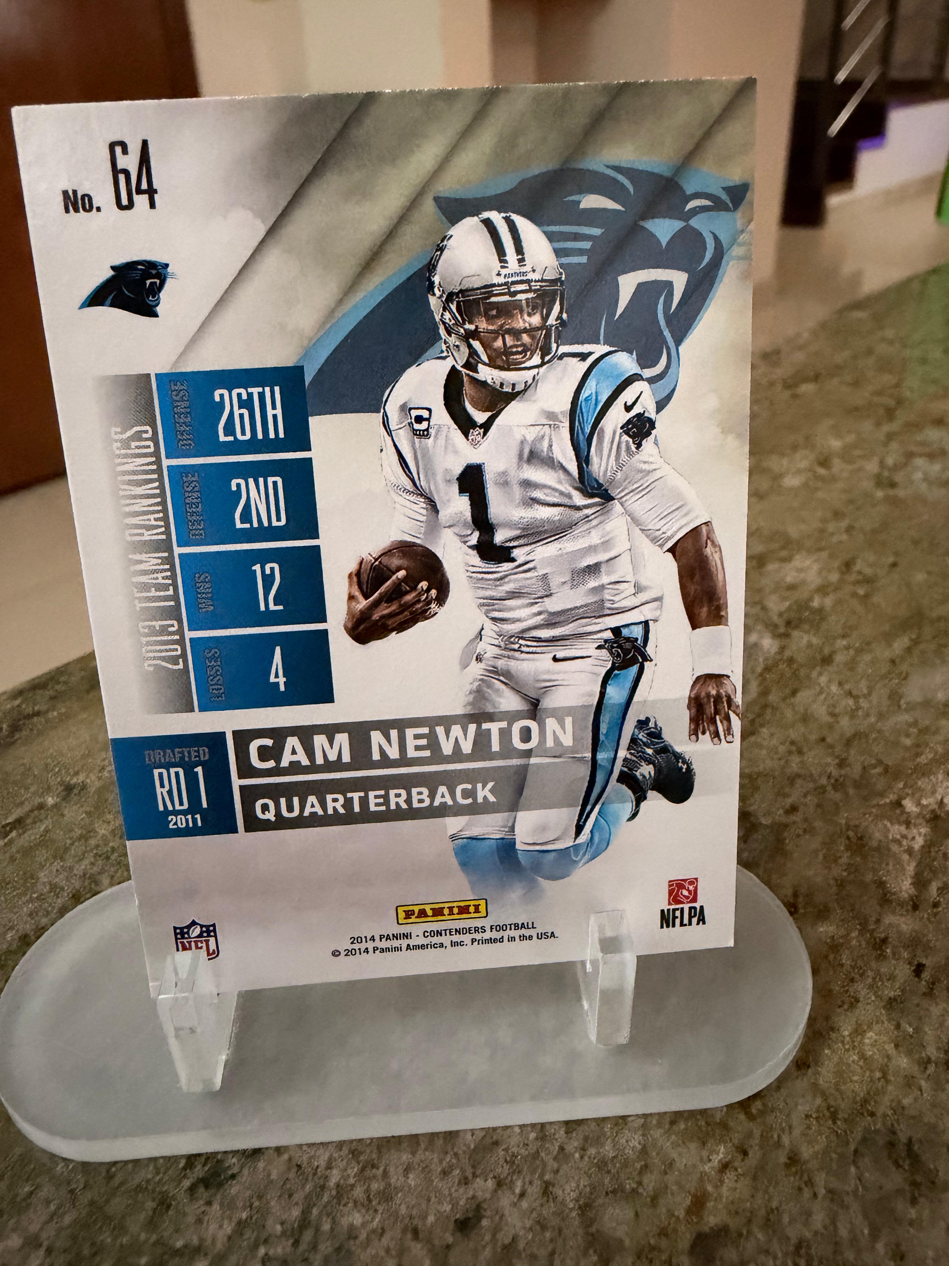 Cam Newton Panini Contenders 2014 Season Ticket