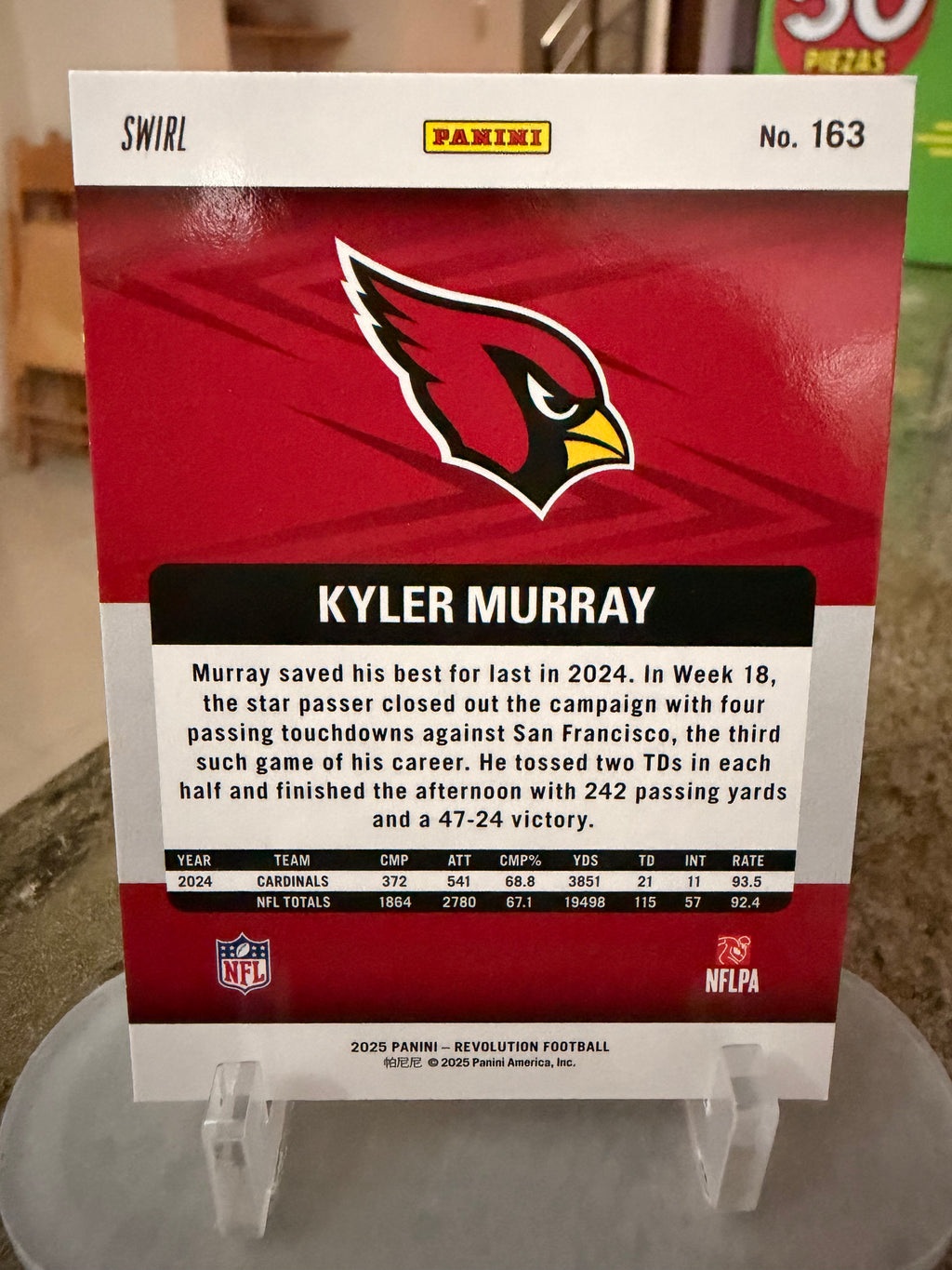 Kyler Murray Revolution Panini Swirl No 163 Arizona Cardinals